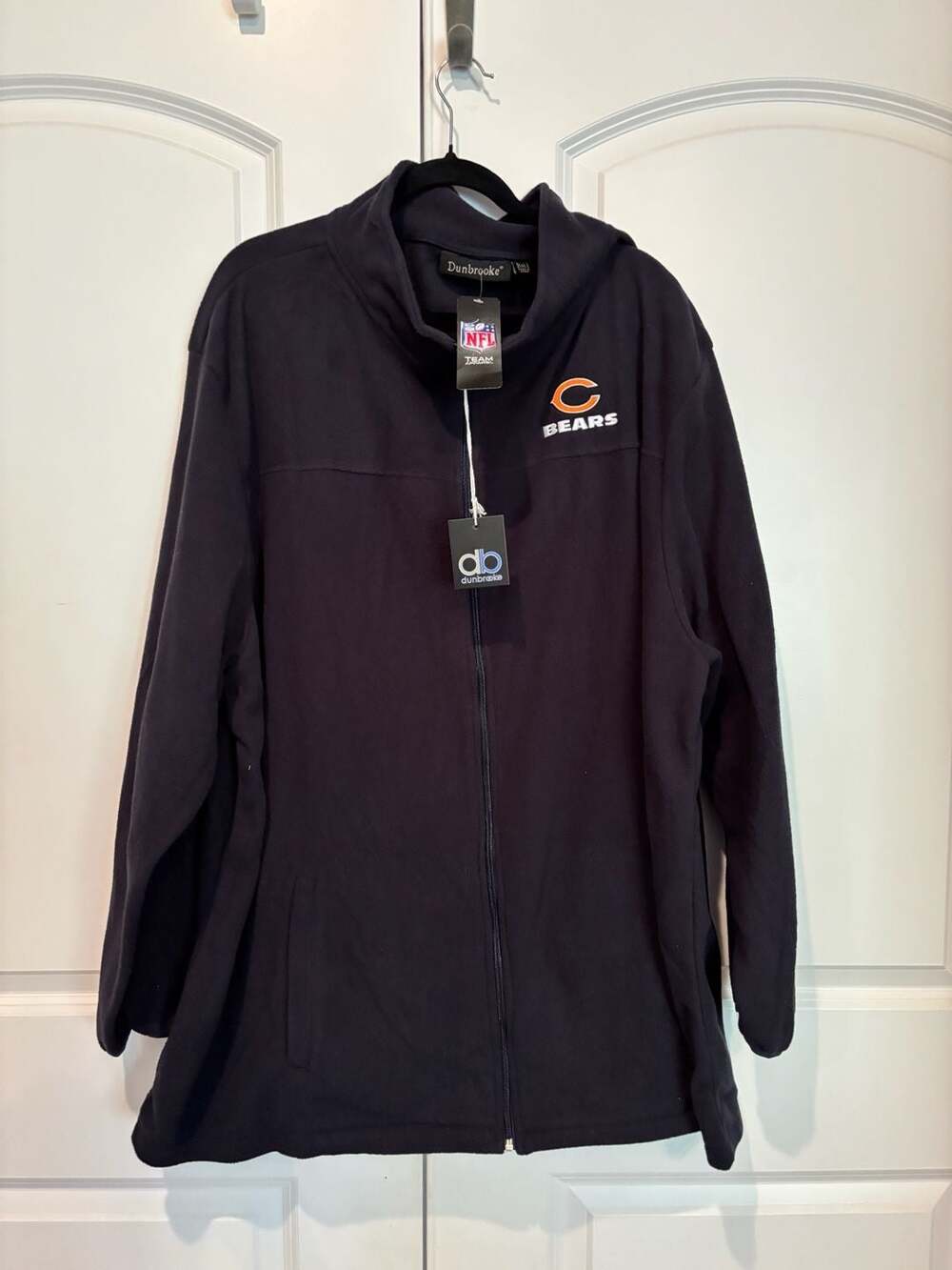 Dunbrooke Chicago Bears NFL Full-Zip Fleece Jacket Navy Blue 5XL New with Tags